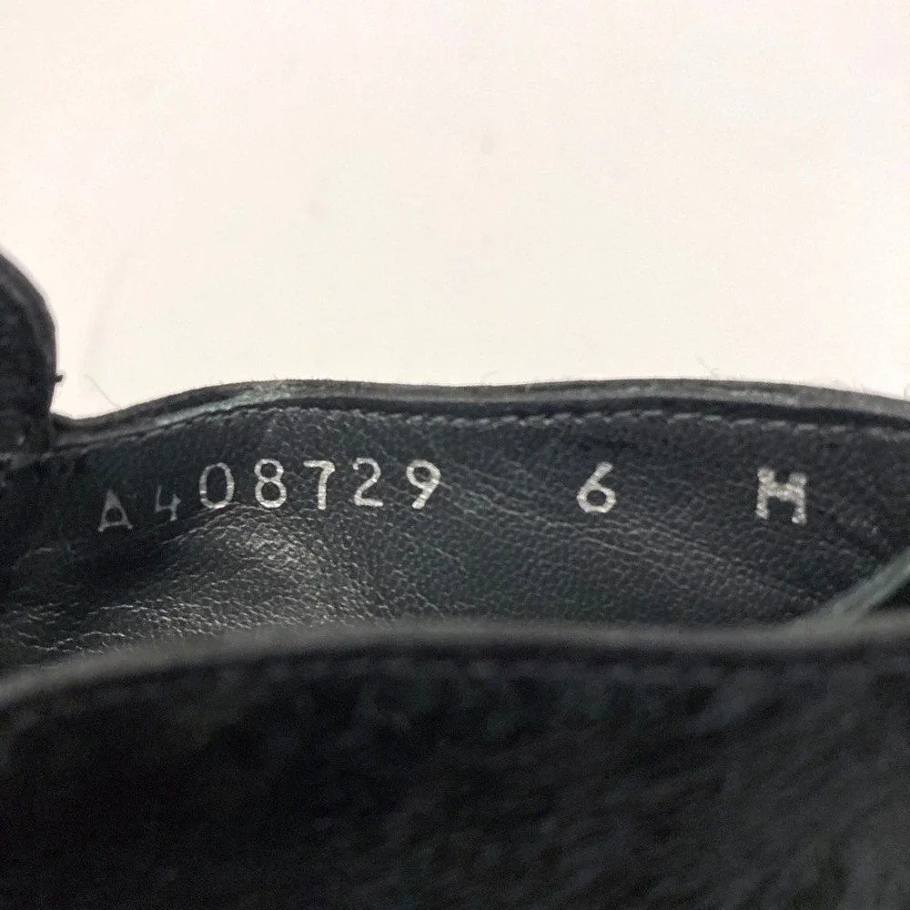 STUART WEITZMAN Negev Booties Shoes Black Leather Calf Hair Womens 6 M Straps